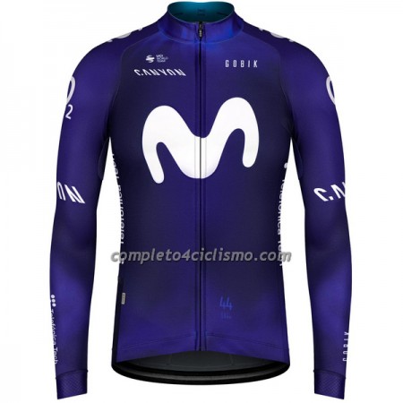 Maglia 2023 Movistar Team Manica Lunga Blu